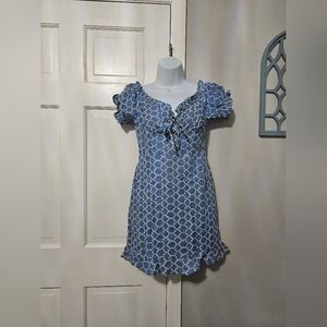 Blue Floral Mini Dress